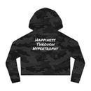 Happiness Through Hypertrophy Cropped Hoodie