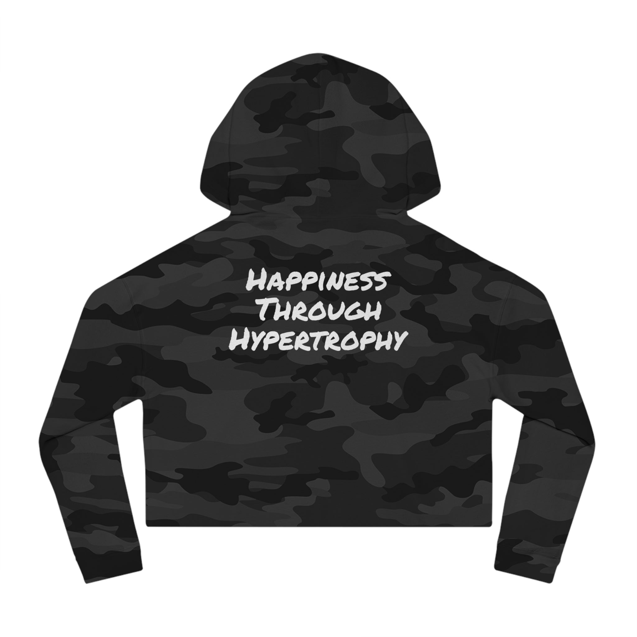 Happiness Through Hypertrophy Cropped Hoodie